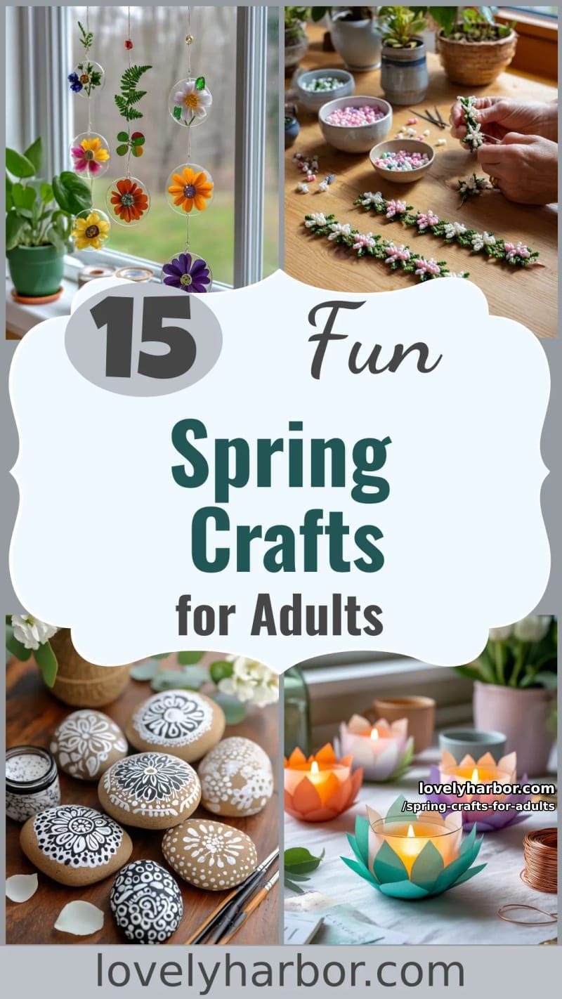 15 Fun Spring Crafts for Adults 44 spring crafts for adults - Collage 43