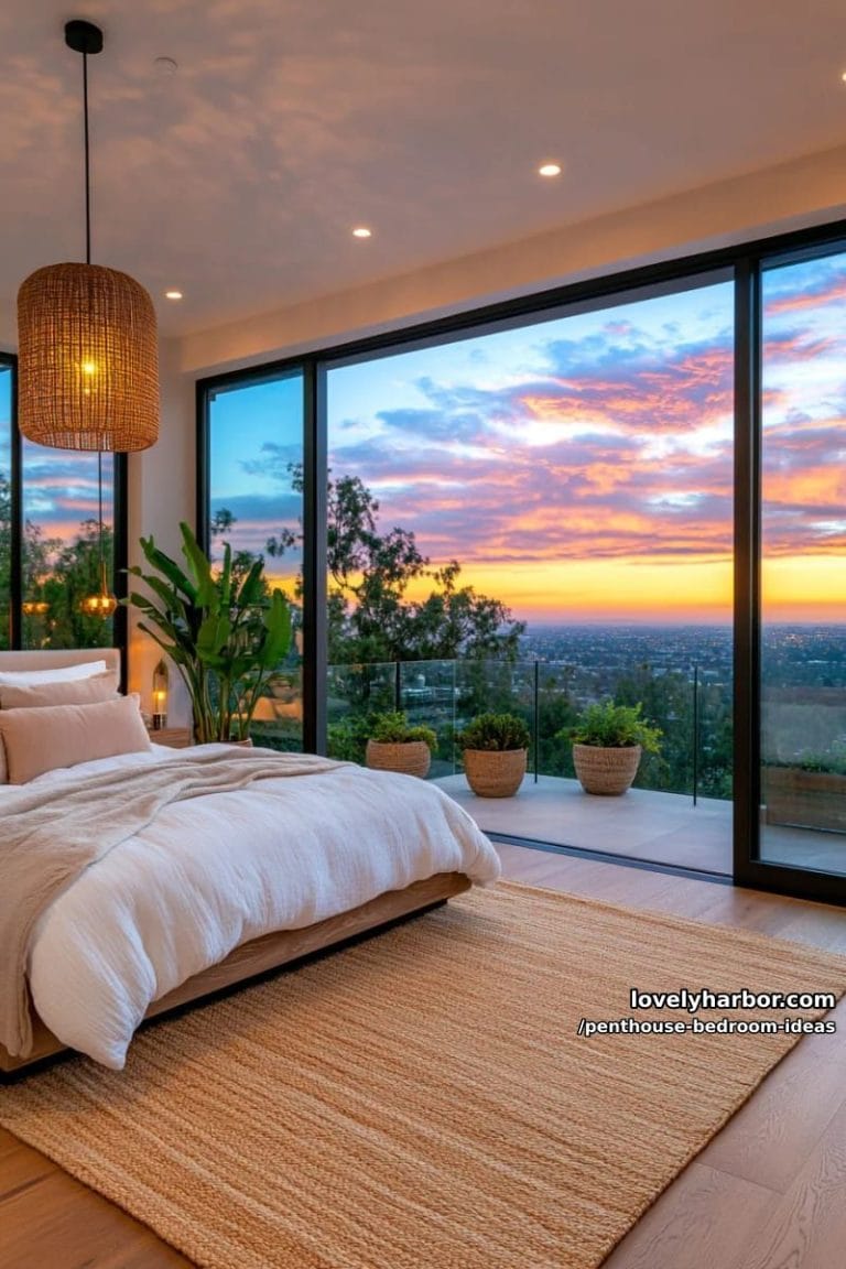 Image showcasing 27 Modern Penthouse Bedroom Ideas That Wow - Lovely Harbor