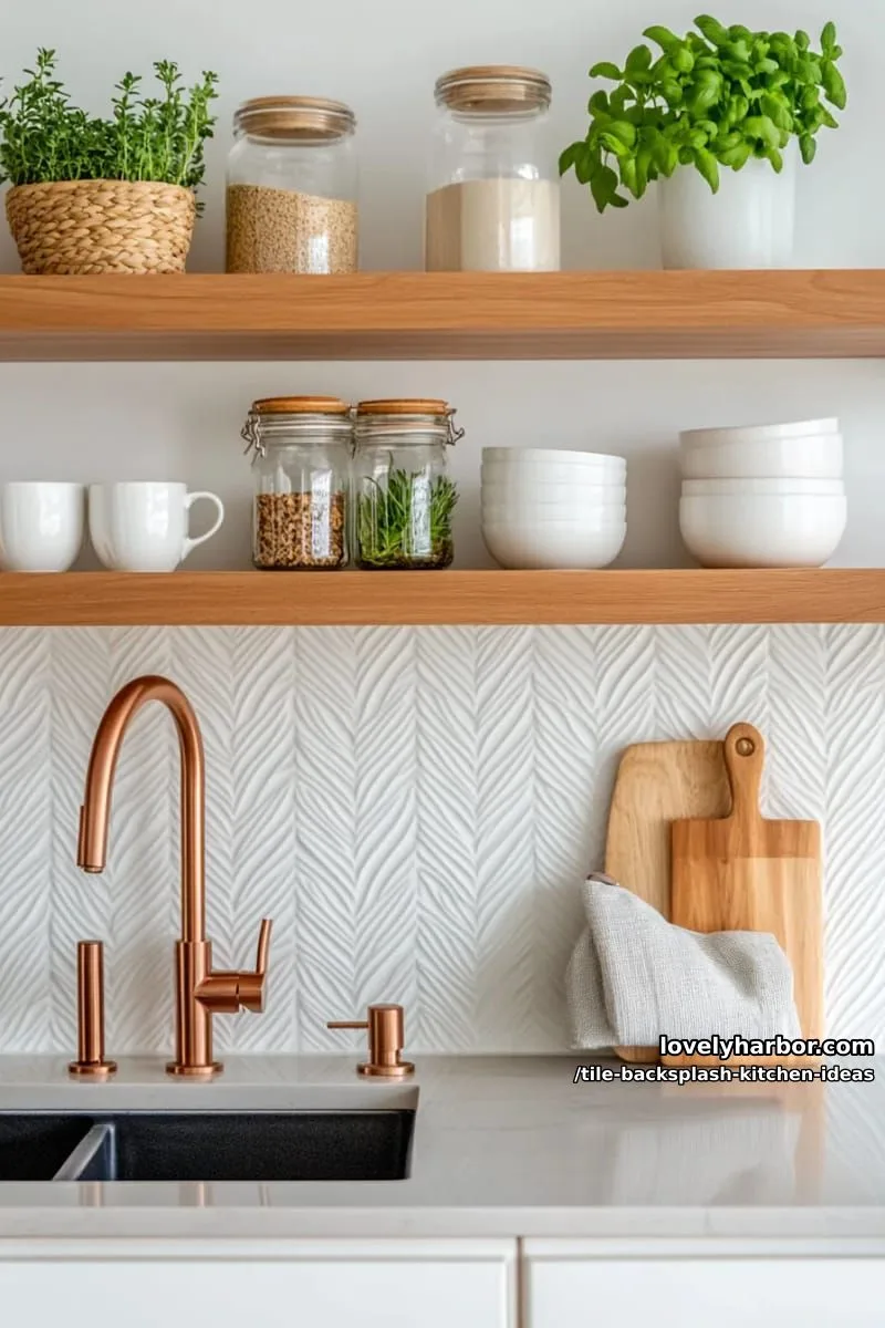15 Tile Backsplash Ideas for a Stylish Kitchen 38 textured neutral tiles with sculptural, three-dimensional patterns for depth 1