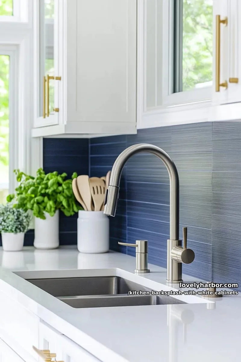 ultra-thin navy blue line tiles for a crisp, contemporary edge 1