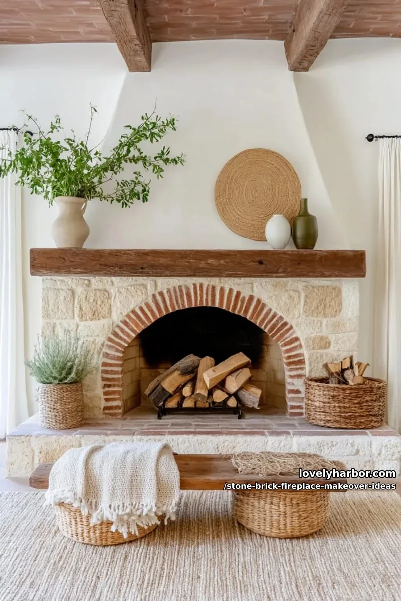 use german schmear technique on brick to soften and blend with stone textures. 1