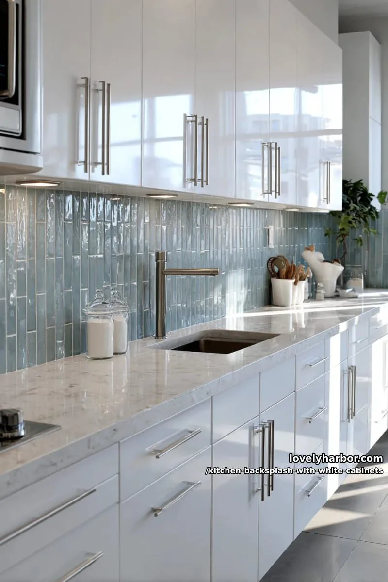 vertical stacked rectangular tiles in cool blue-gray for a fresh twist 1