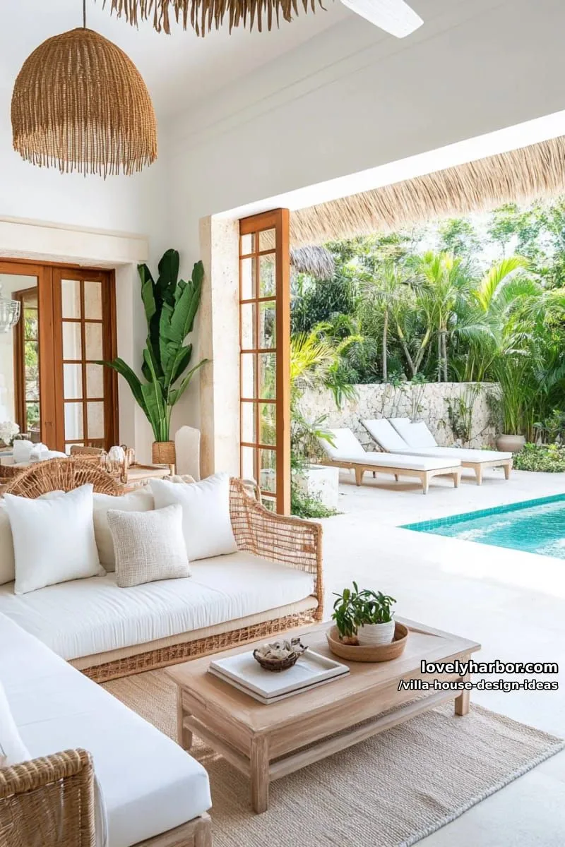 villa with indoor-outdoor living spaces and sliding glass doors 1