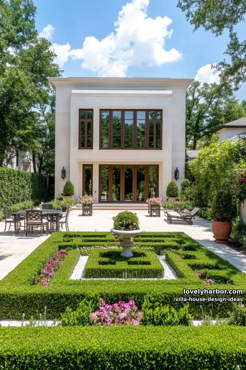 villa with private mini garden maze for whimsical outdoor strolls 1