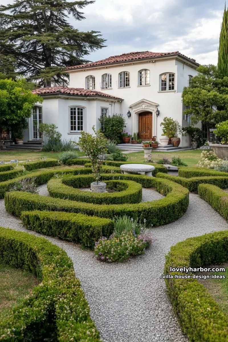 villa with private mini garden maze for whimsical outdoor strolls 1