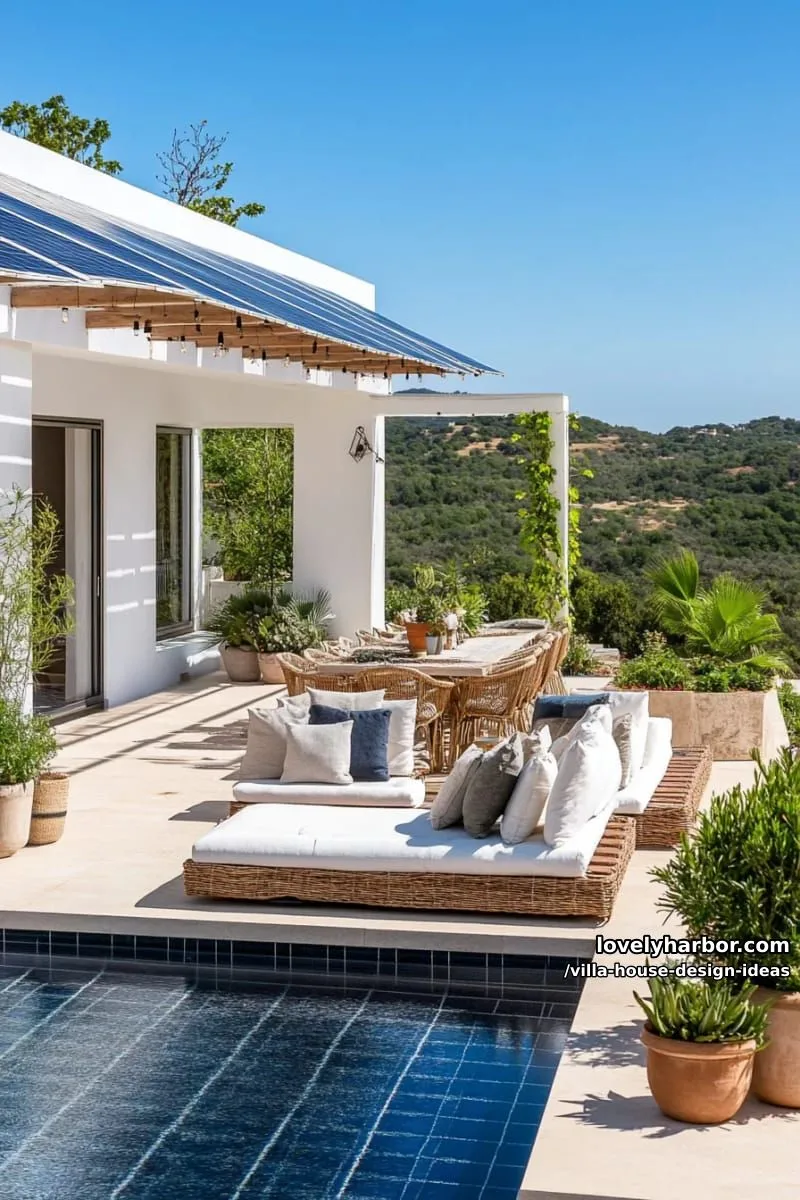 villa with rooftop solar pergola and eco-friendly design features 1