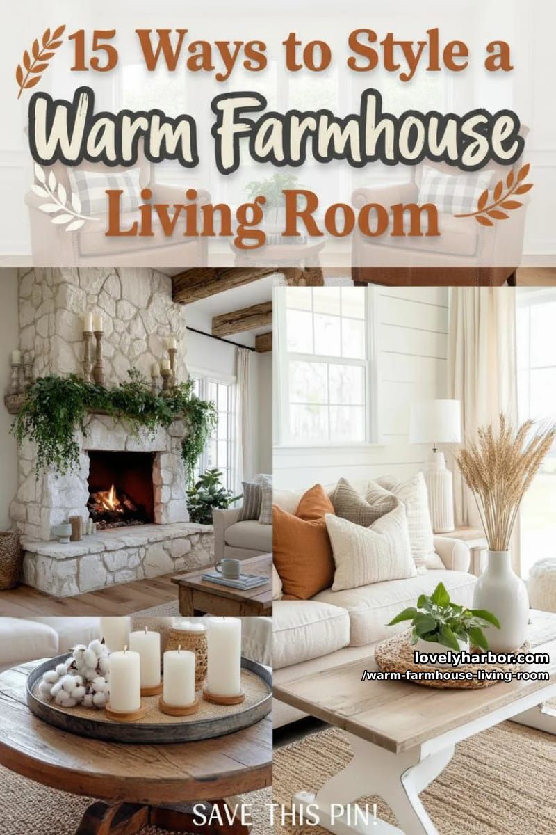 15 Ways to Style a Warm Farmhouse Living Room 41 warm farmhouse living room - Collage 40