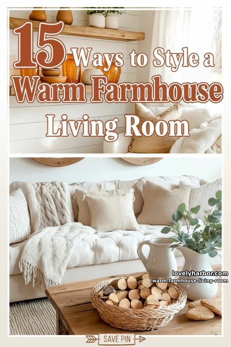 15 Ways to Style a Warm Farmhouse Living Room 46 warm farmhouse living room - Collage 45