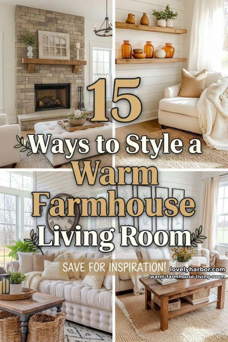 15 Ways to Style a Warm Farmhouse Living Room 47 warm farmhouse living room - Collage 46