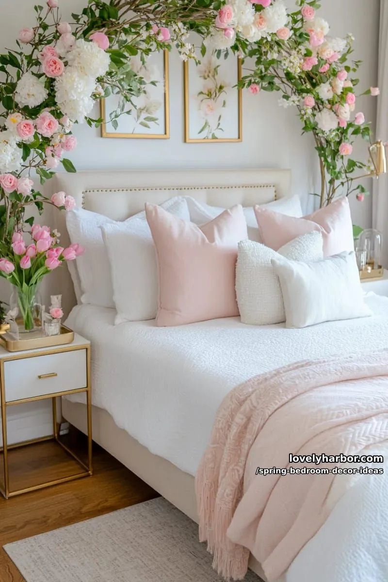 21 Unique Spring Bedroom Decor Ideas For 2026 41 arrange a dramatic floral archway over your headboard for instant spring magic. 1