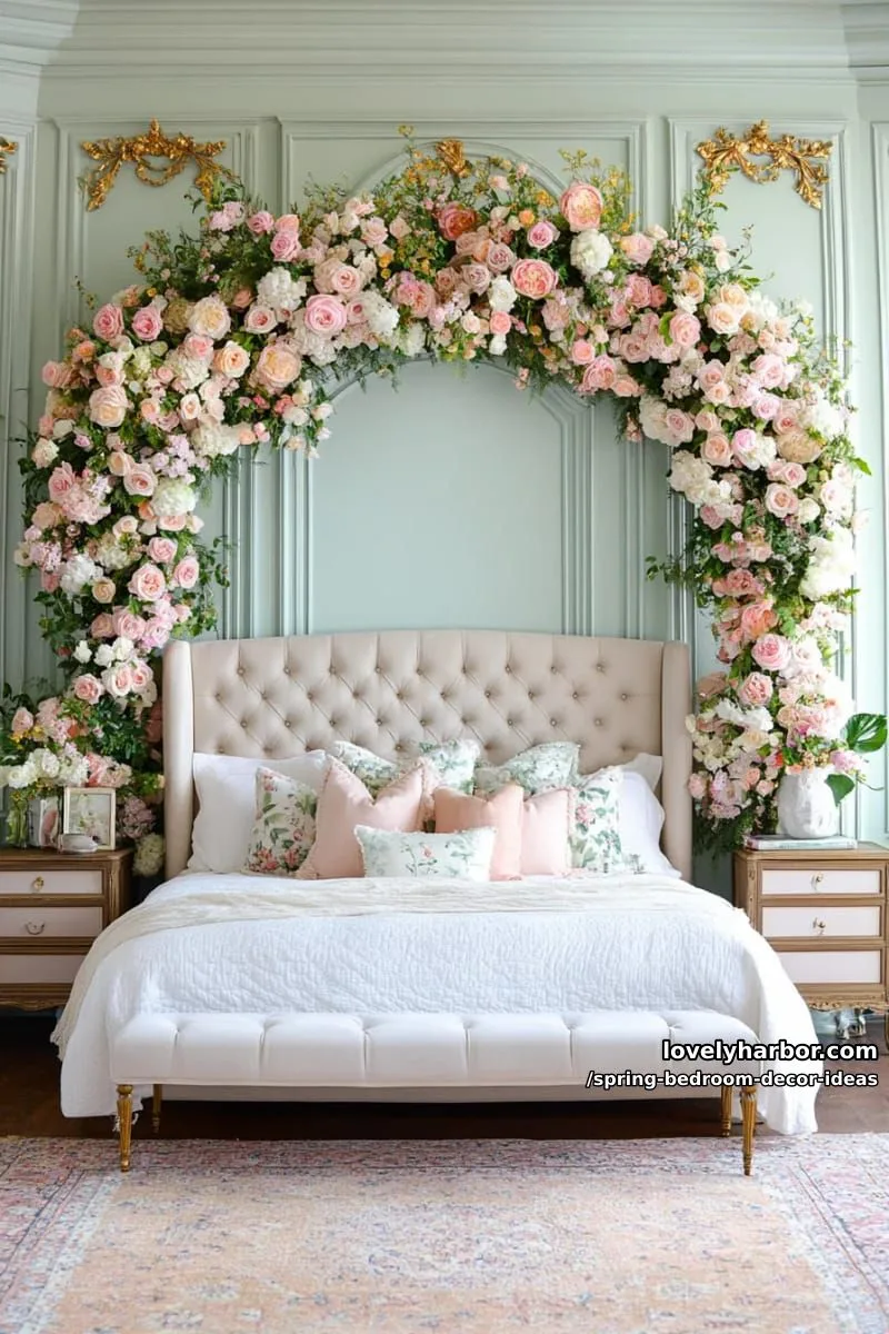 21 Unique Spring Bedroom Decor Ideas For 2026 42 arrange a dramatic floral archway over your headboard for instant spring magic. 1