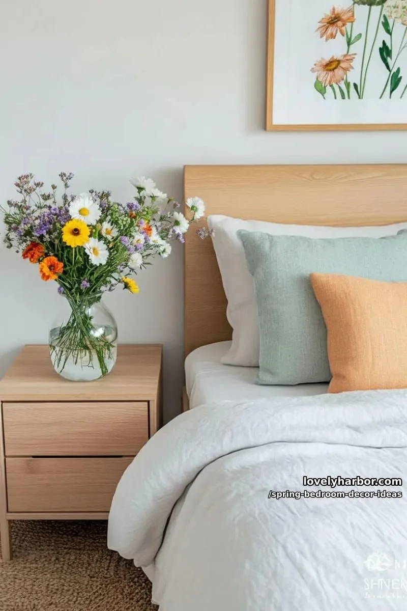 21 Unique Spring Bedroom Decor Ideas For 2026 23 arrange an oversized vase of wildflowers on your nightstand for a fresh look. 1