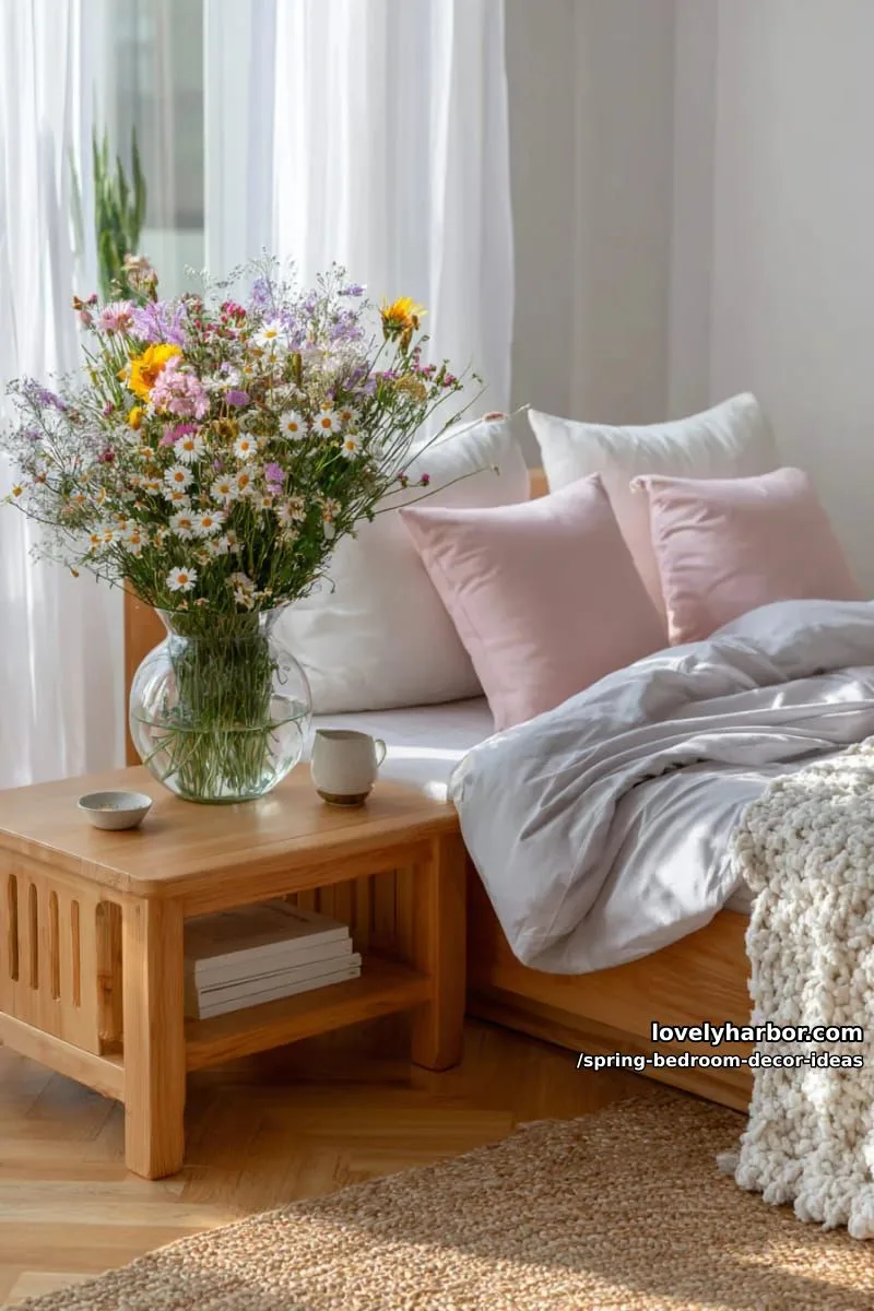 21 Unique Spring Bedroom Decor Ideas For 2026 24 arrange an oversized vase of wildflowers on your nightstand for a fresh look. 1