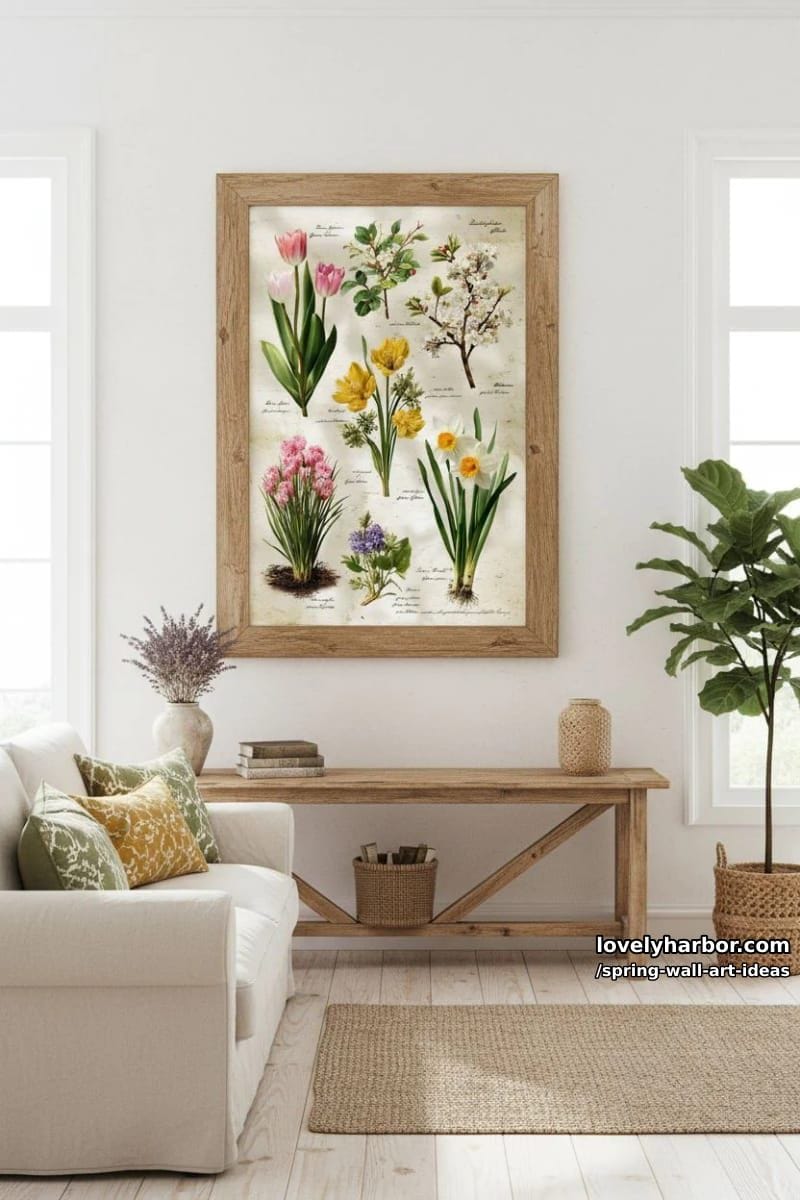 artful arrangement of spring plant illustrations in vintage botanical notebook style 1