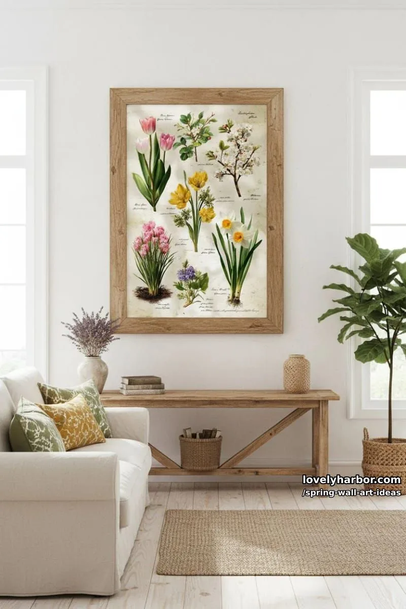 artful arrangement of spring plant illustrations in vintage botanical notebook style 1