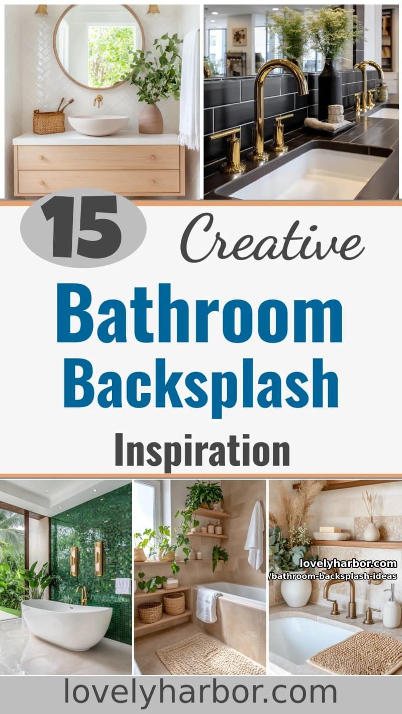Small Update, Big Impact: 15 Bathroom Backsplash Ideas You’ll Want to Try 54 bathroom backsplash ideas - Collage 53