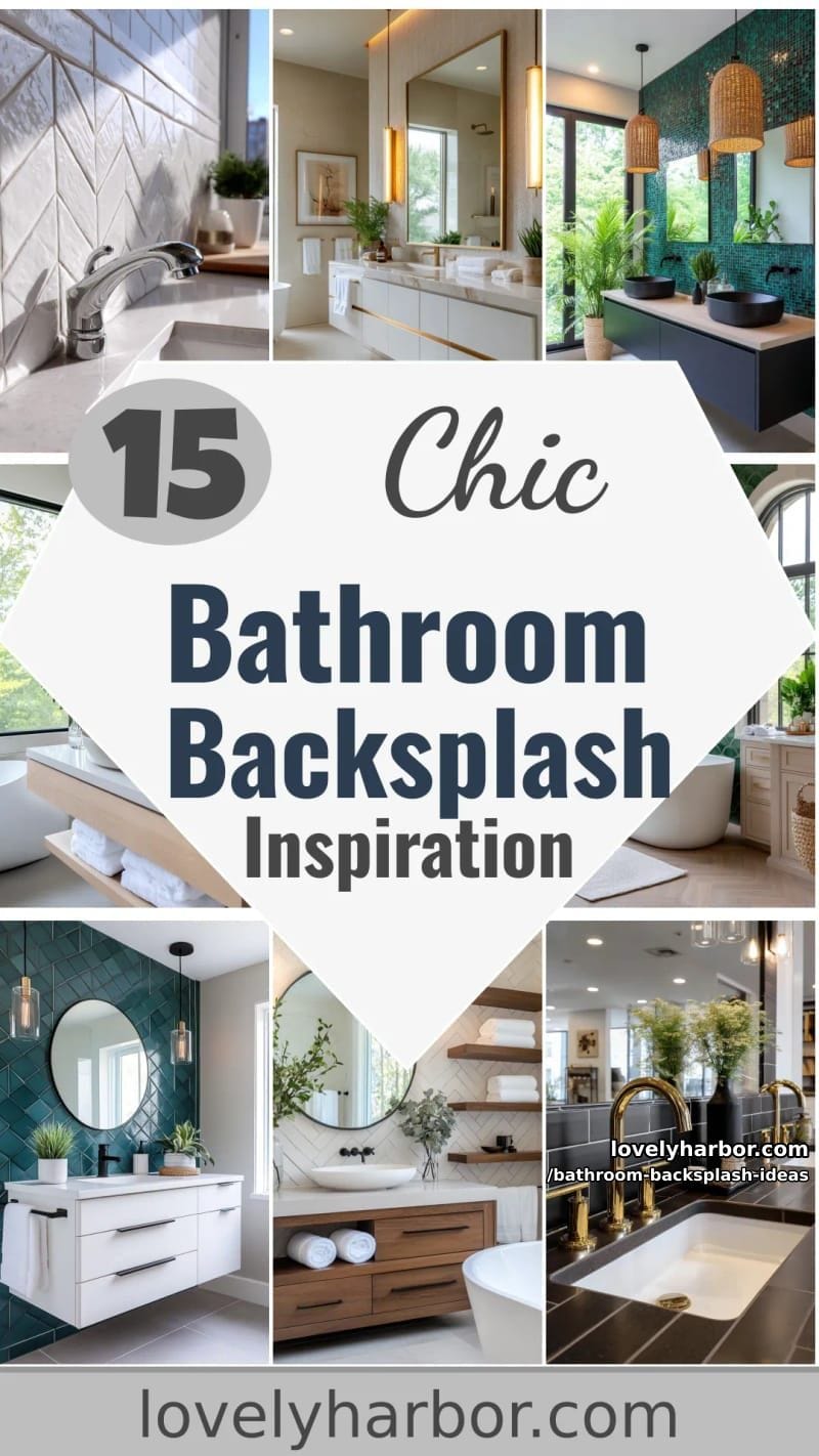Small Update, Big Impact: 15 Bathroom Backsplash Ideas You’ll Want to Try 57 bathroom backsplash ideas - Collage 56