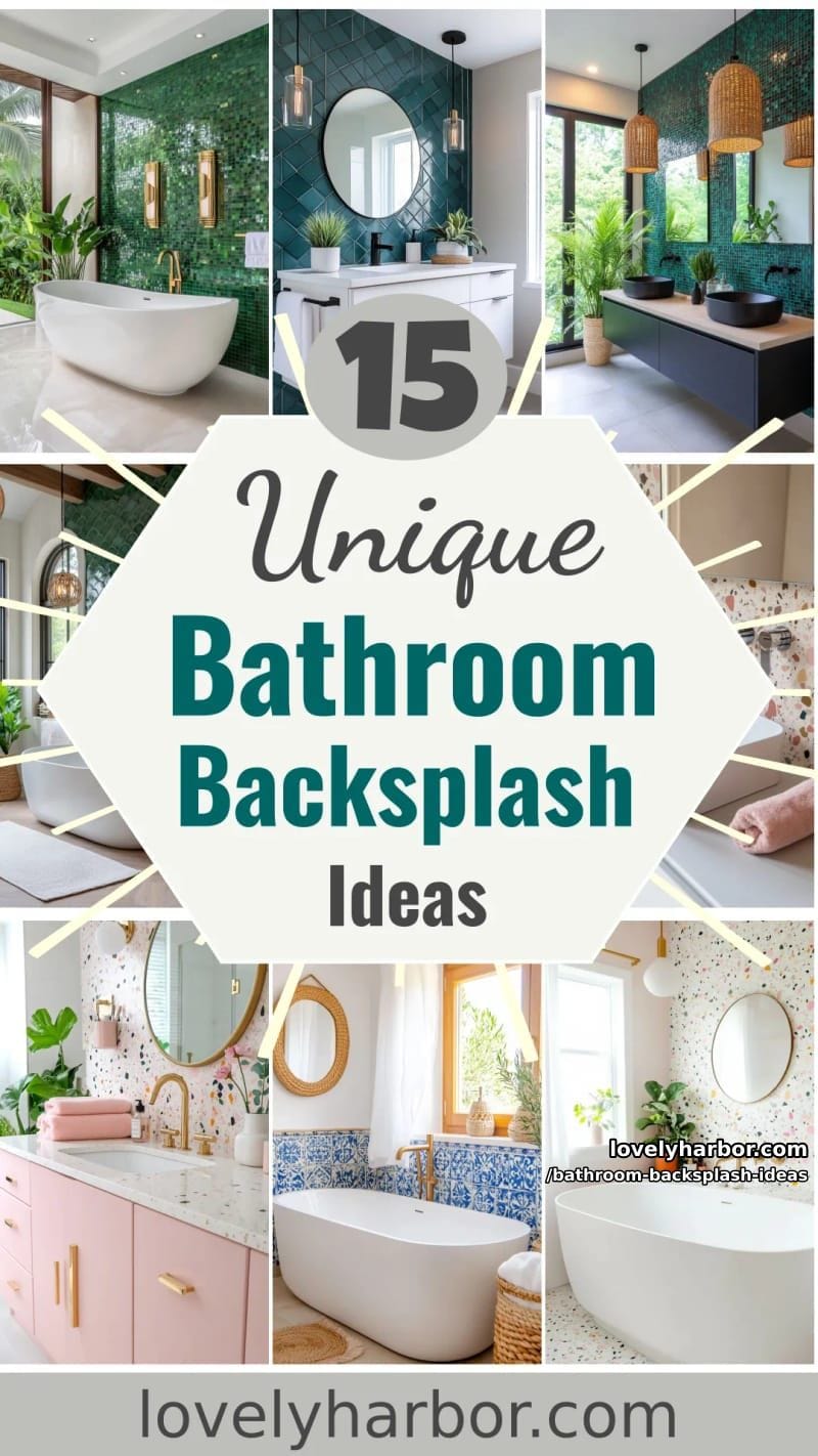 Small Update, Big Impact: 15 Bathroom Backsplash Ideas You’ll Want to Try 59 bathroom backsplash ideas - Collage 58