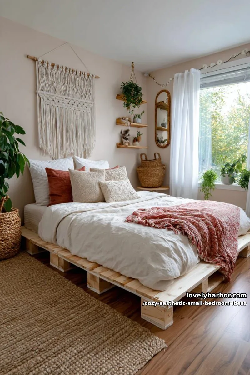 boho macramé wall hangings and woven baskets for earthy texture 1