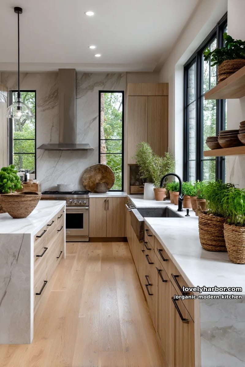 bring in greenery through potted herbs along expansive window sills. 1