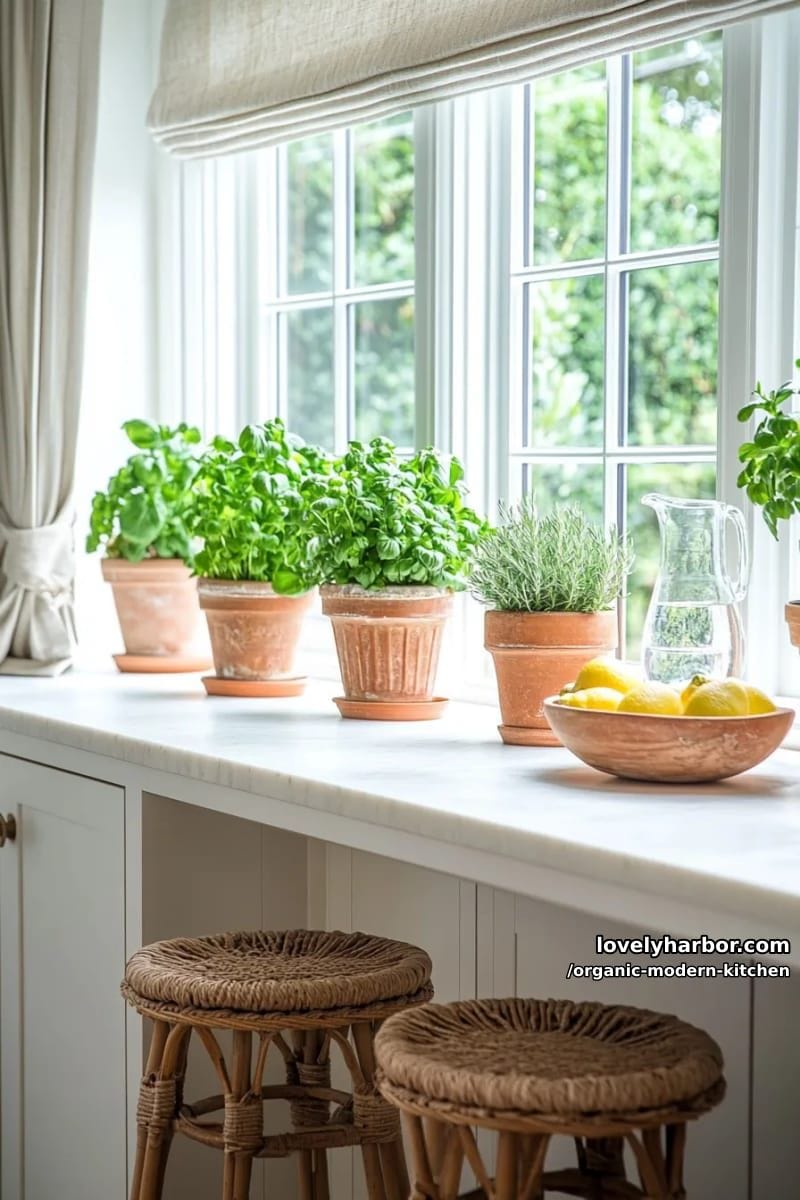 bring in greenery through potted herbs along expansive window sills. 1