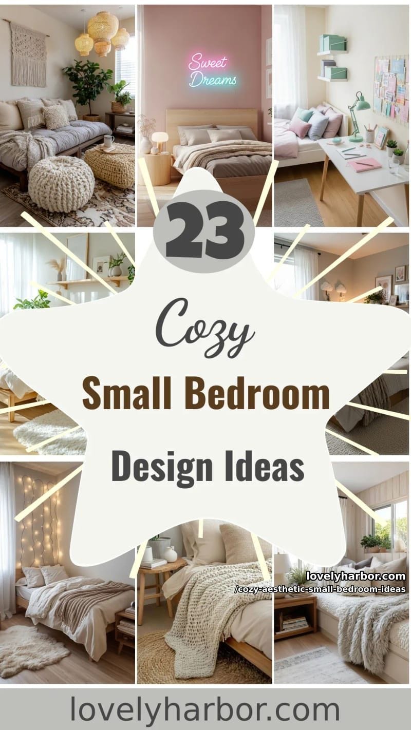 23 Cozy Aesthetic Small Bedroom Design Ideas for 2026 61 cozy aesthetic small bedroom ideas - Collage 60
