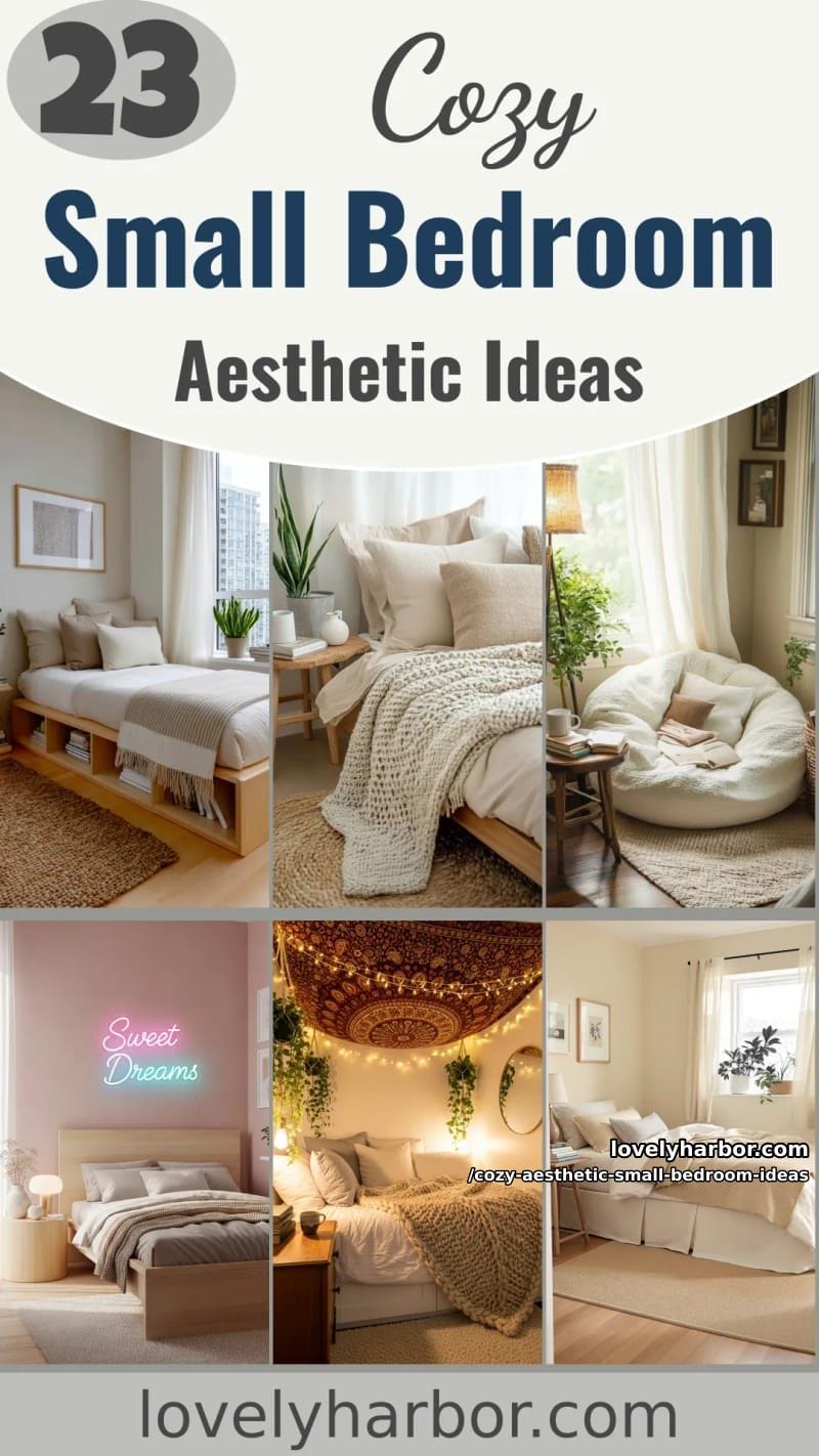 23 Cozy Aesthetic Small Bedroom Design Ideas for 2026 64 cozy aesthetic small bedroom ideas - Collage 63