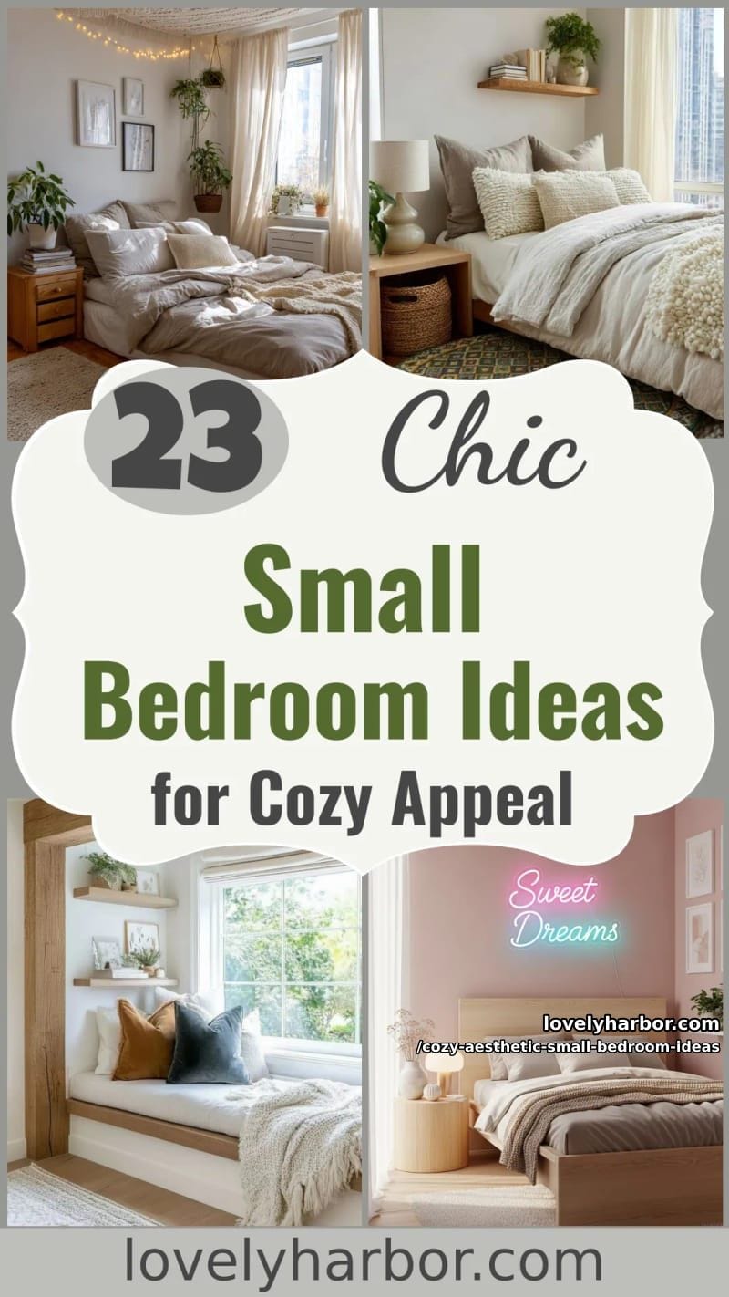 23 Cozy Aesthetic Small Bedroom Design Ideas for 2026 65 cozy aesthetic small bedroom ideas - Collage 64