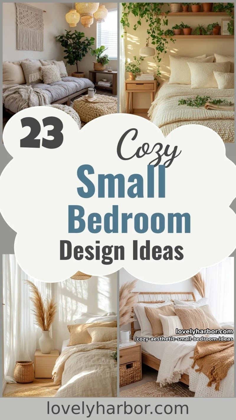 23 Cozy Aesthetic Small Bedroom Design Ideas for 2026 66 cozy aesthetic small bedroom ideas - Collage 65