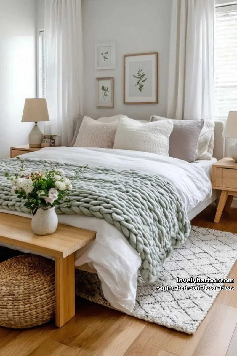 21 Unique Spring Bedroom Decor Ideas For 2026 30 cozy up your bed with a chunky knit throw in a light mint or blush tone. 1