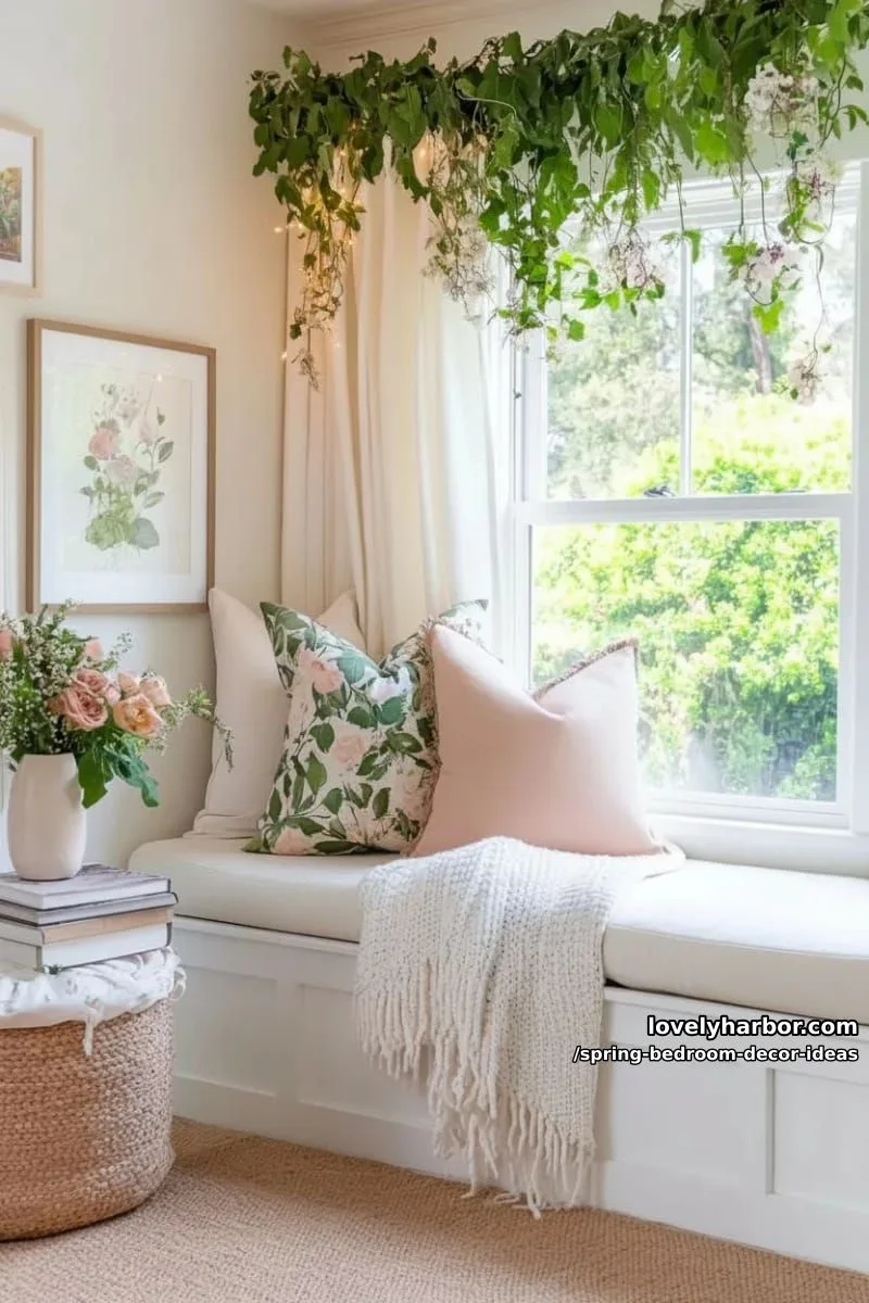 21 Unique Spring Bedroom Decor Ideas For 2026 8 create a dreamy reading nook surrounded by cascading hanging vines and fairy lights. 1