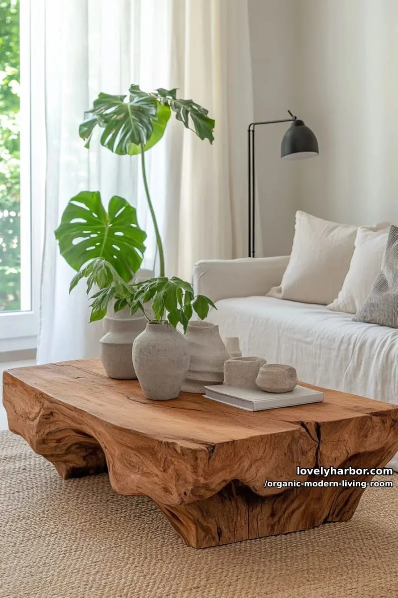 curate a statement coffee table from reclaimed wood with sculptural lines 1