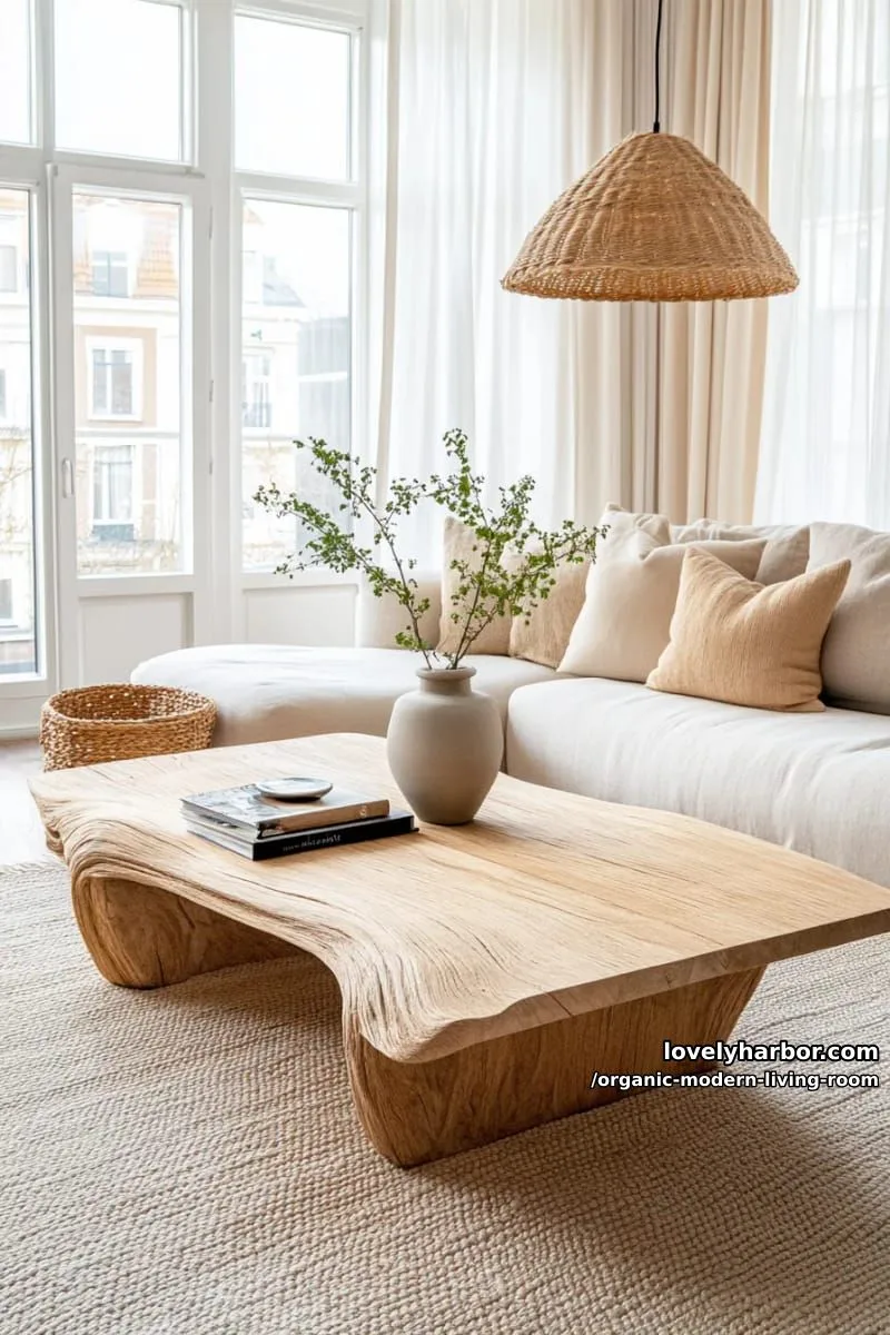 curate a statement coffee table from reclaimed wood with sculptural lines 1