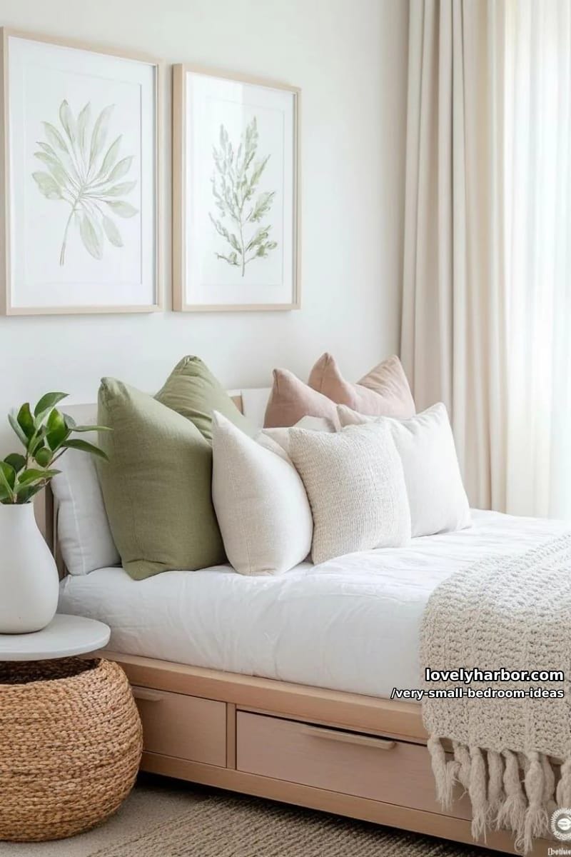 daybed with drawers and plush throw pillows 1