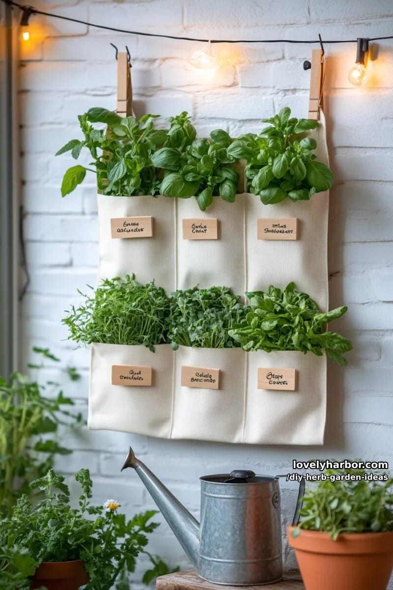 decorate a vertical shoe organizer with herbs for a space-saving solution. 1