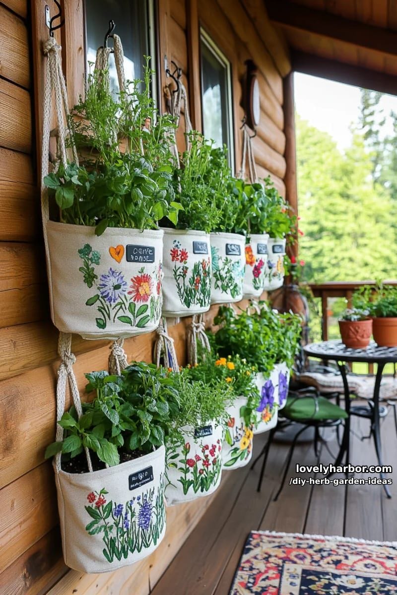decorate a vertical shoe organizer with herbs for a space-saving solution. 1