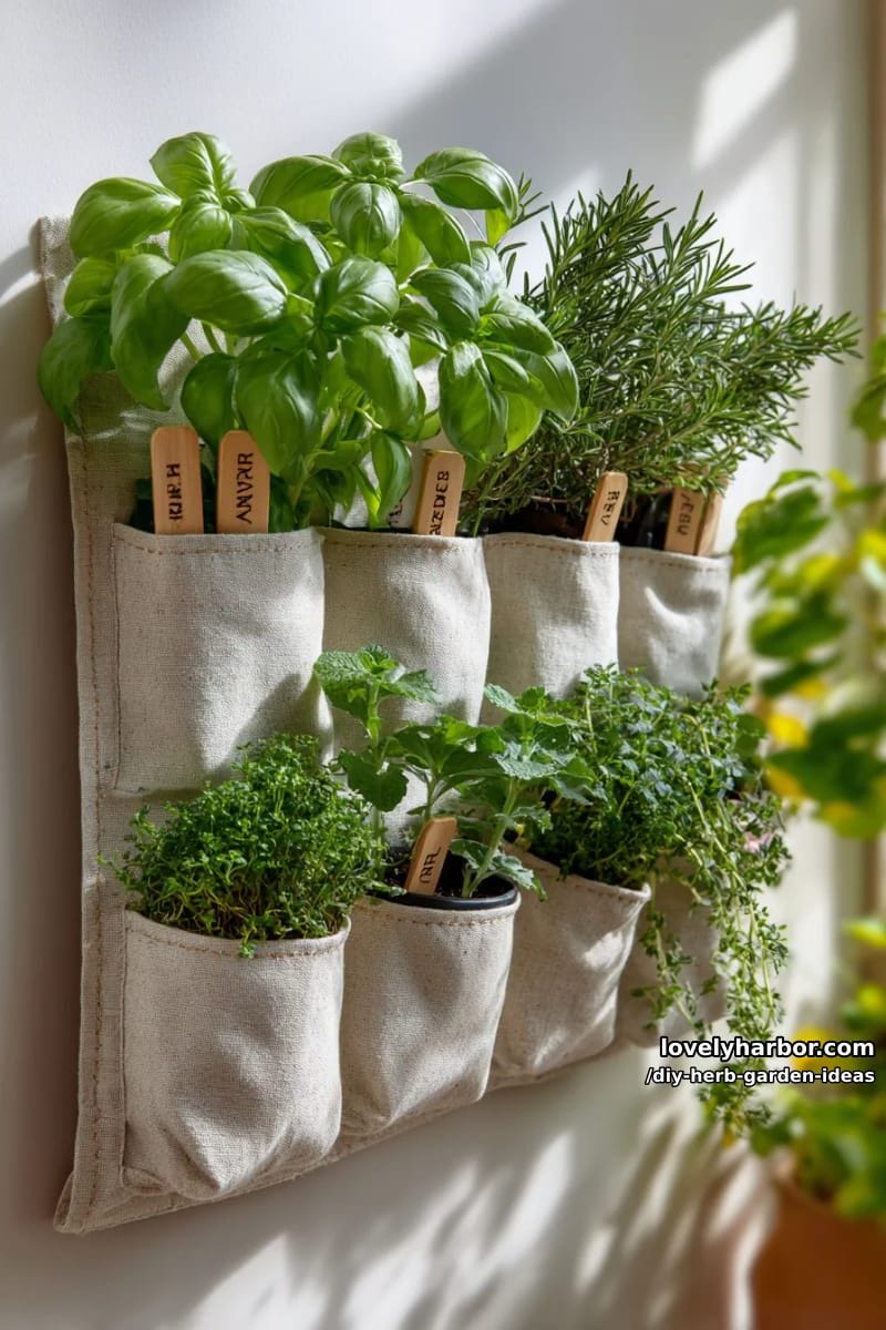 decorate a vertical shoe organizer with herbs for a space-saving solution. 1