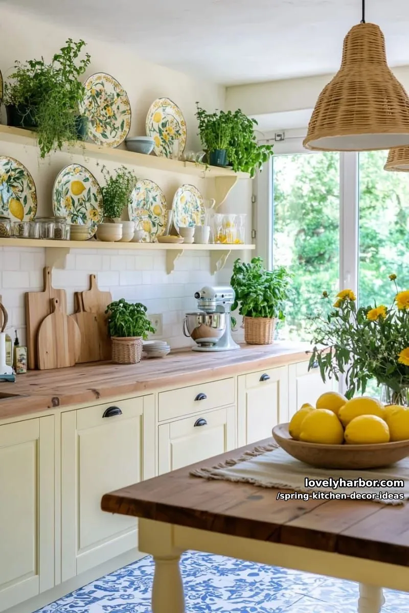 decorative wall plates with hand-painted lemon designs 1