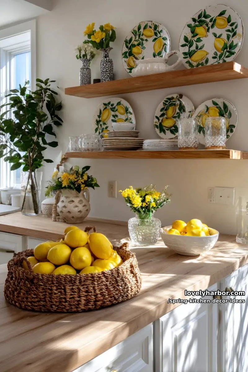 decorative wall plates with hand-painted lemon designs 1