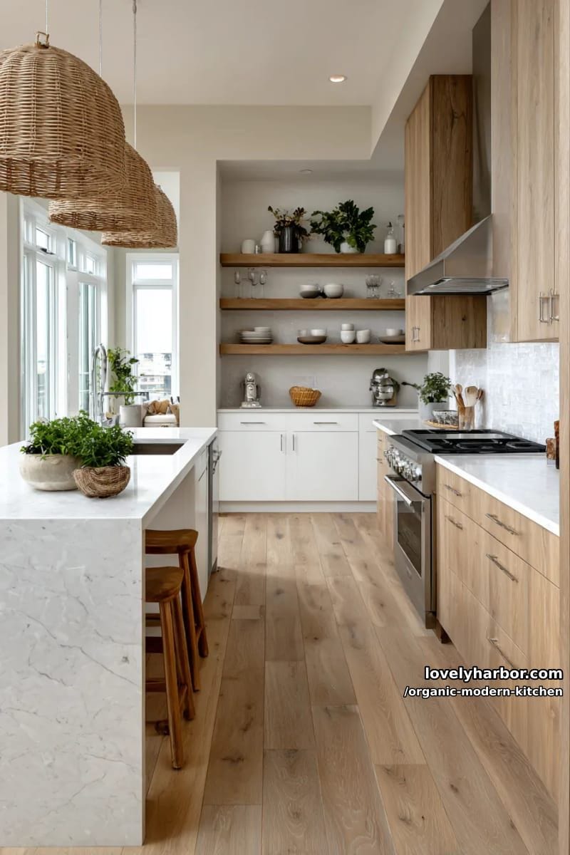 design a mix of closed and open cabinetry for an airy, curated kitchen look. 1