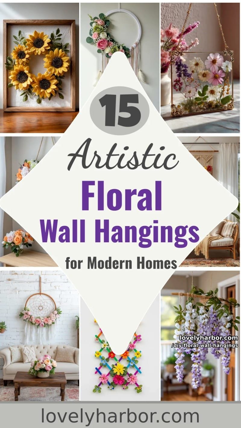 15 DIY Floral Wall Hangings for Modern Homes 55 DIY floral wall hangings - Collage 54