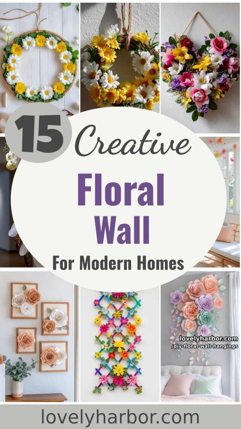 15 DIY Floral Wall Hangings for Modern Homes 58 DIY floral wall hangings - Collage 57