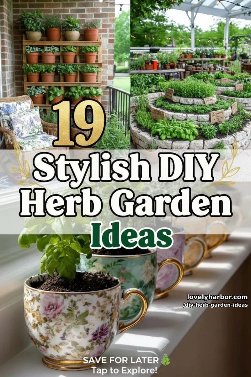19 Unique DIY Herb Gardens for Fresh Design This Spring 55 DIY herb garden ideas - Collage 54