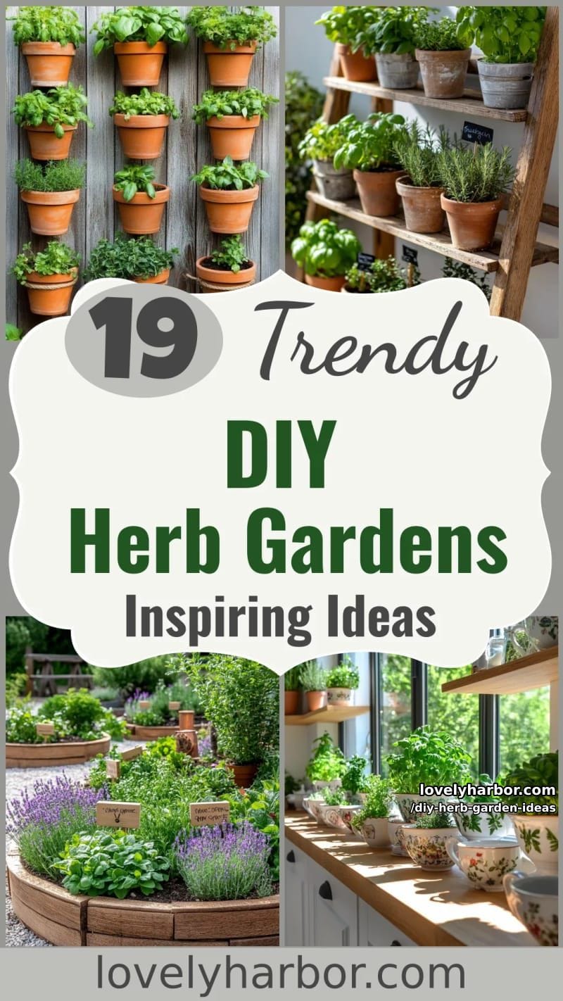 19 Unique DIY Herb Gardens for Fresh Design This Spring 59 DIY herb garden ideas - Collage 58