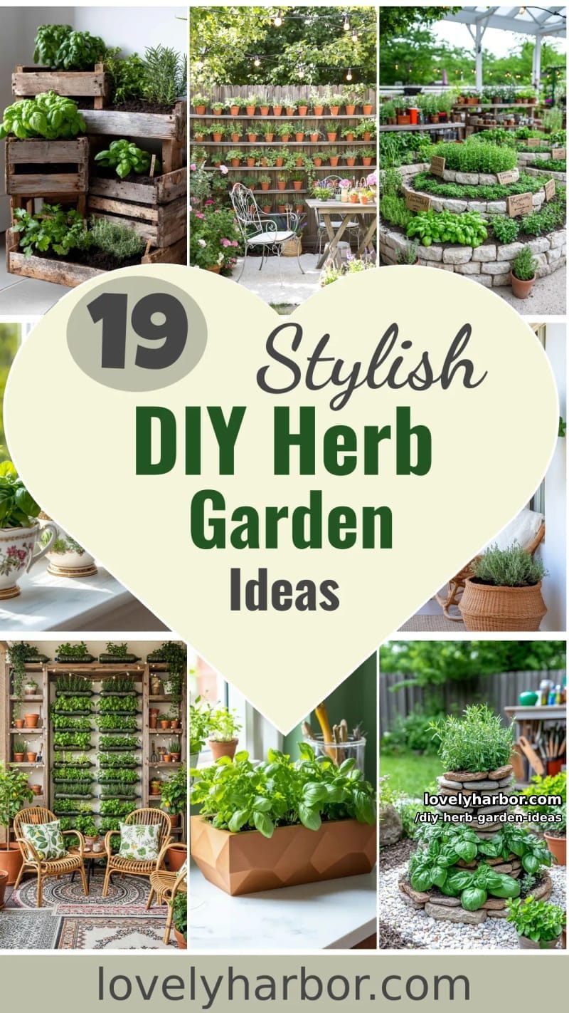 19 Unique DIY Herb Gardens for Fresh Design This Spring 61 DIY herb garden ideas - Collage 60