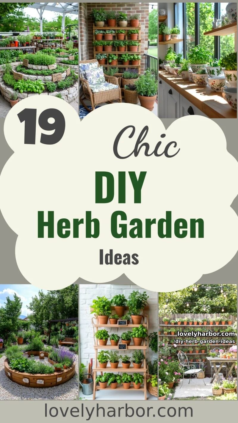 19 Unique DIY Herb Gardens for Fresh Design This Spring 62 DIY herb garden ideas - Collage 61