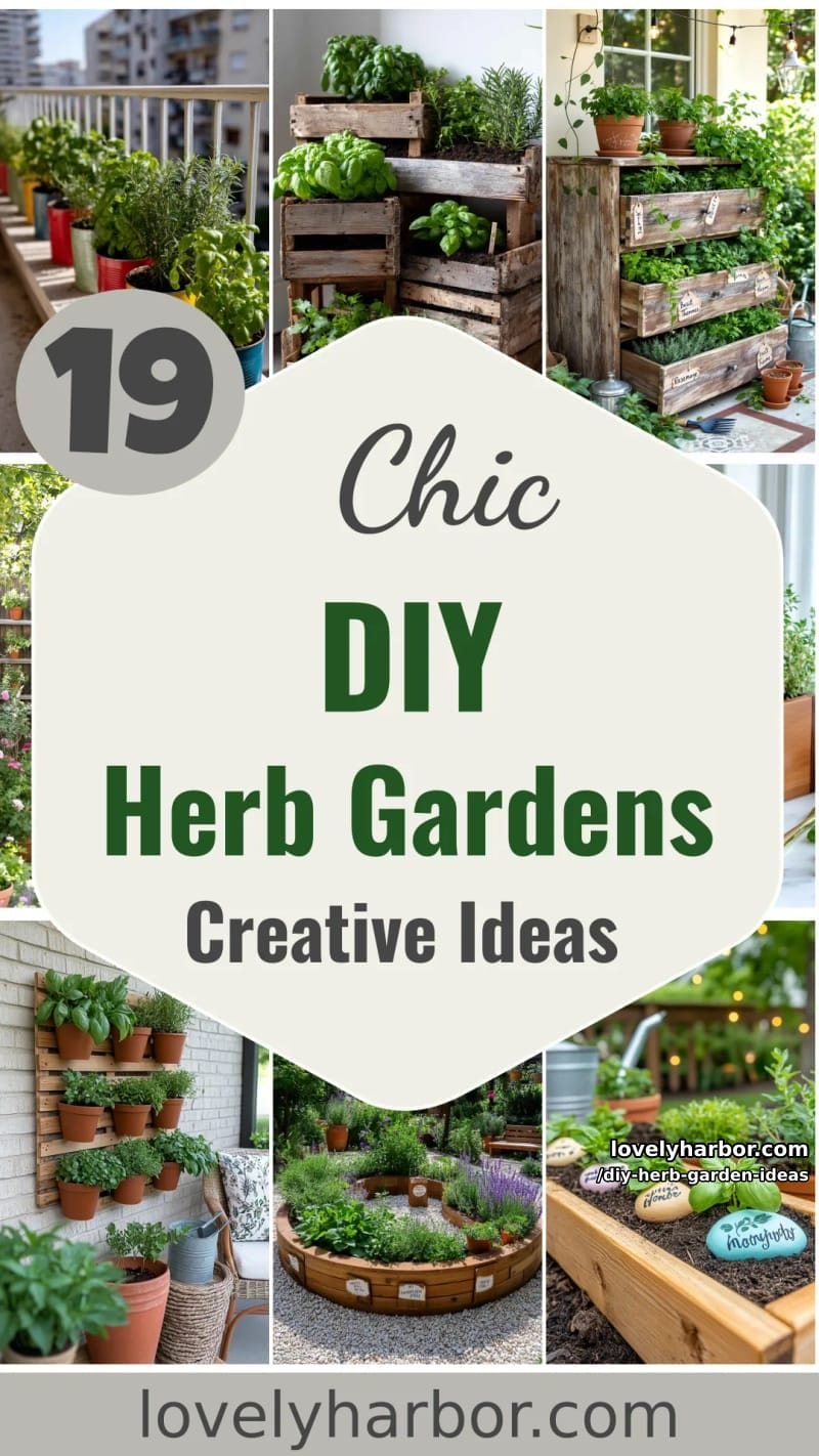 19 Unique DIY Herb Gardens for Fresh Design This Spring 63 DIY herb garden ideas - Collage 62