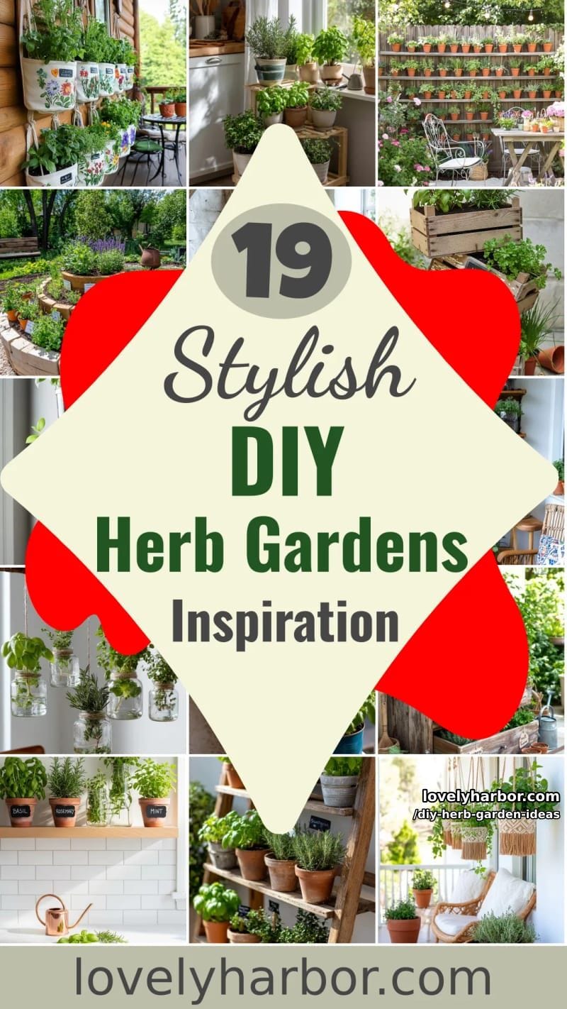 19 Unique DIY Herb Gardens for Fresh Design This Spring 65 DIY herb garden ideas - Collage 64