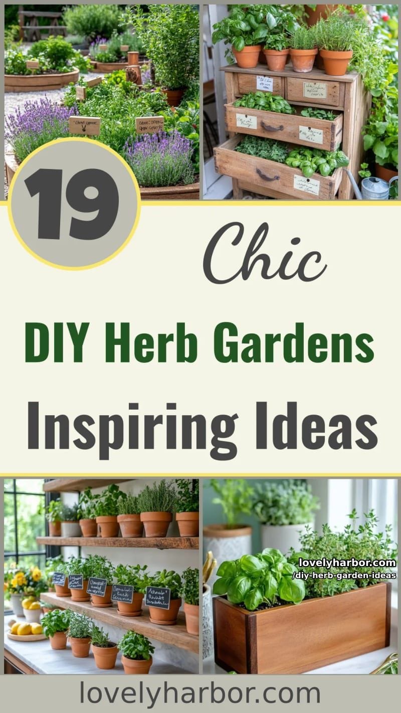 19 Unique DIY Herb Gardens for Fresh Design This Spring 66 DIY herb garden ideas - Collage 65