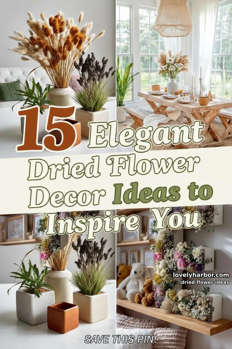 15 Elegant Dried Flower Decor Ideas to Inspire You 43 dried flower ideas - Collage 42